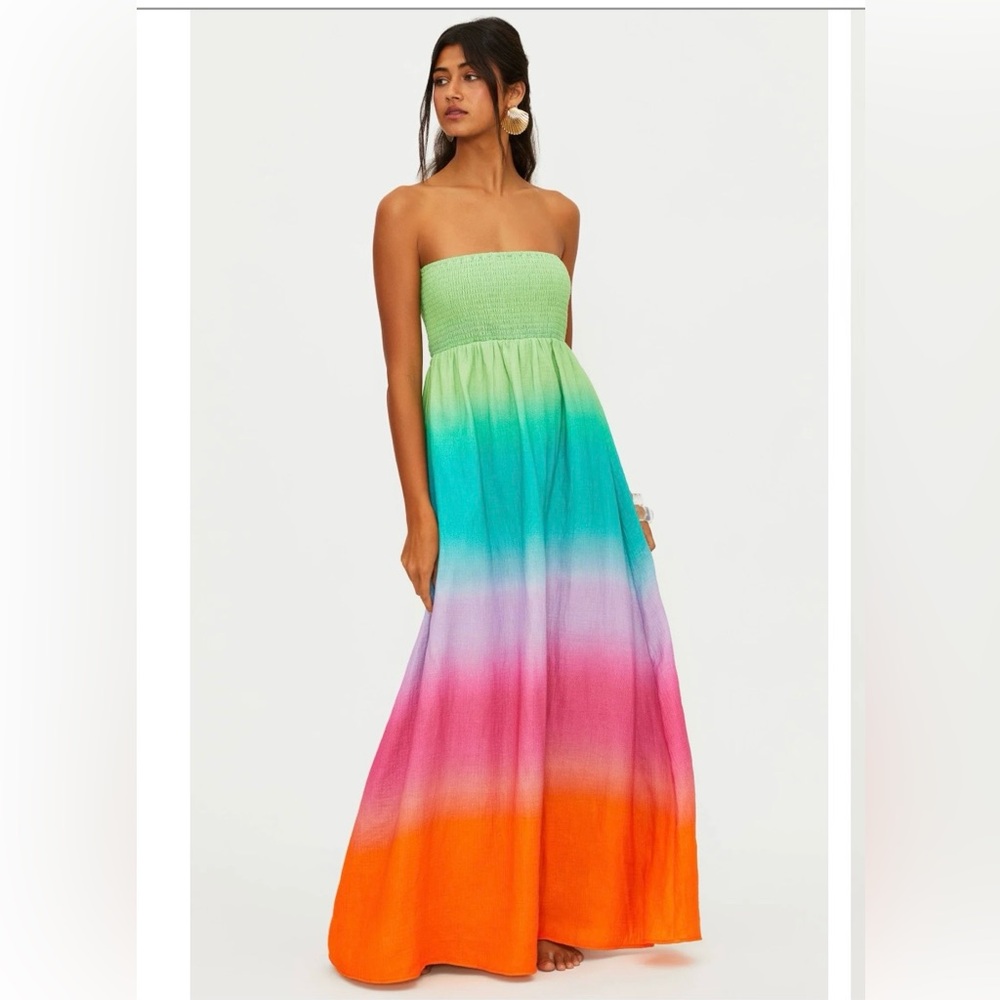 NWT BEACH RIOT Yula Dress Technicolor Ombré XS